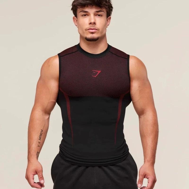 GYMSHARK Men's Breathable Tight-Fit Training Vest - Short Sleeve