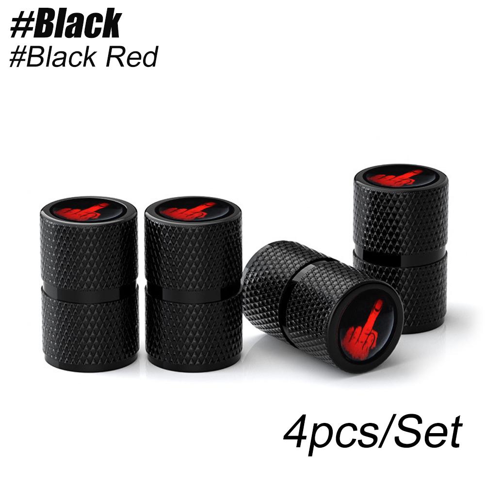 4Pcs Aluminum Tire Valve Caps with Middle Finger Shape Stem Covers for Cars, Trucks, Bikes, Motorcycles, Bicycles, Accessories