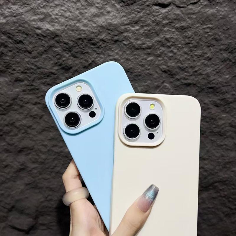 Custodia di Lusso in Silicone Mezza Copertura Color Caramella per iPhone 16 15 14 13 12 11 Pro Max Ultrasottile Colorata in TPU Morbido Copertura Posteriore