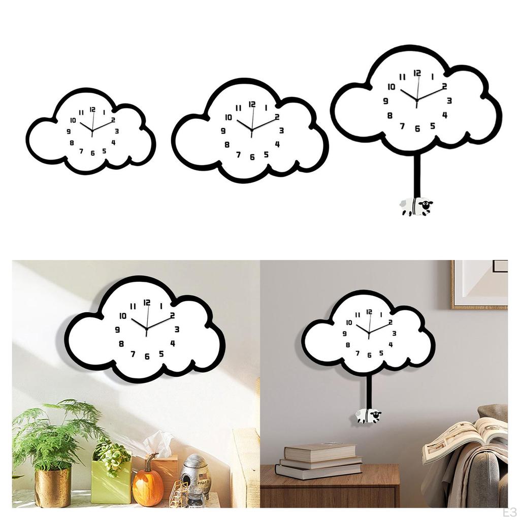 Cartoon Cloud Wall Clock, for Kids Room And Dining Area