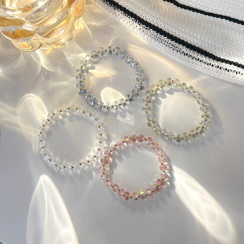 Natural Crystal Bracelet With Geometric Design For Women And Girls Summer