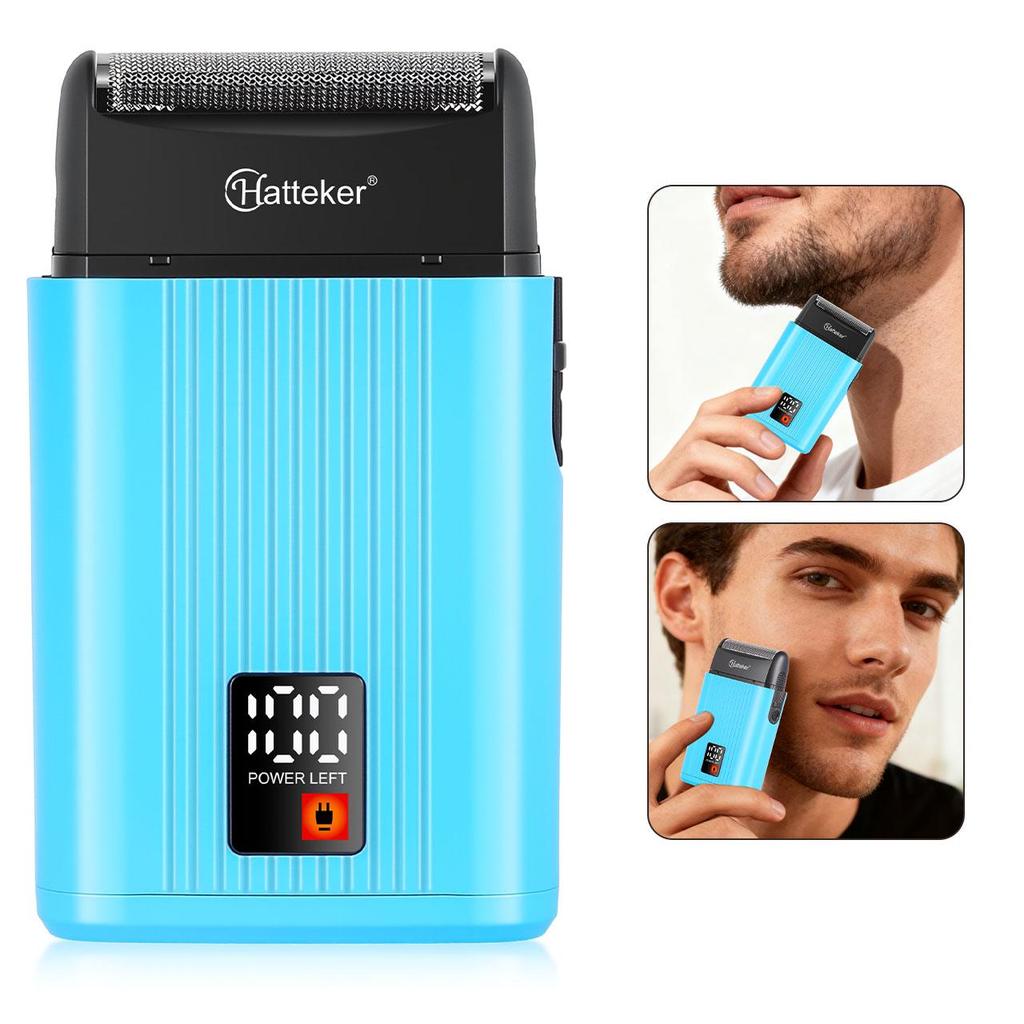 Hatteker Stainless Steel Floating Blade Shaver - USB-C Rechargeable Compact Grooming Tool