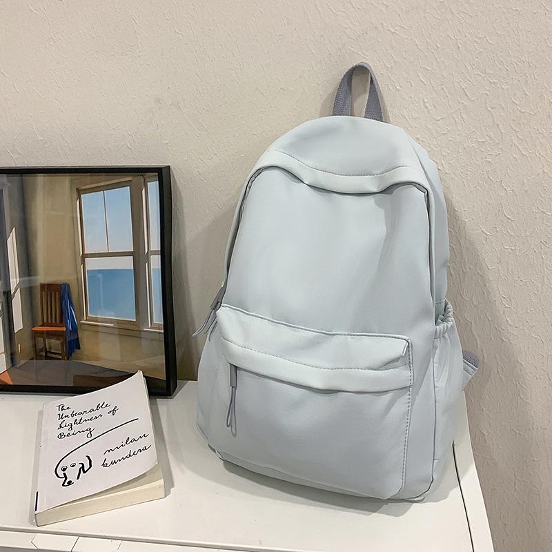 

School bag female ins small fresh junior high school high school student backpack large capacity preppy style girl travel leisure backpack синій