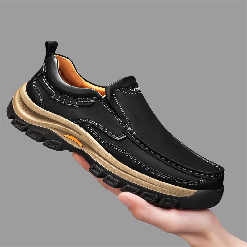 

Мужская кожаная обувь ручной работы Повседневная обувь для отдыха на открытом воздухе Мокасины на плоской подошве Прогулочная обувь 48 чёрный