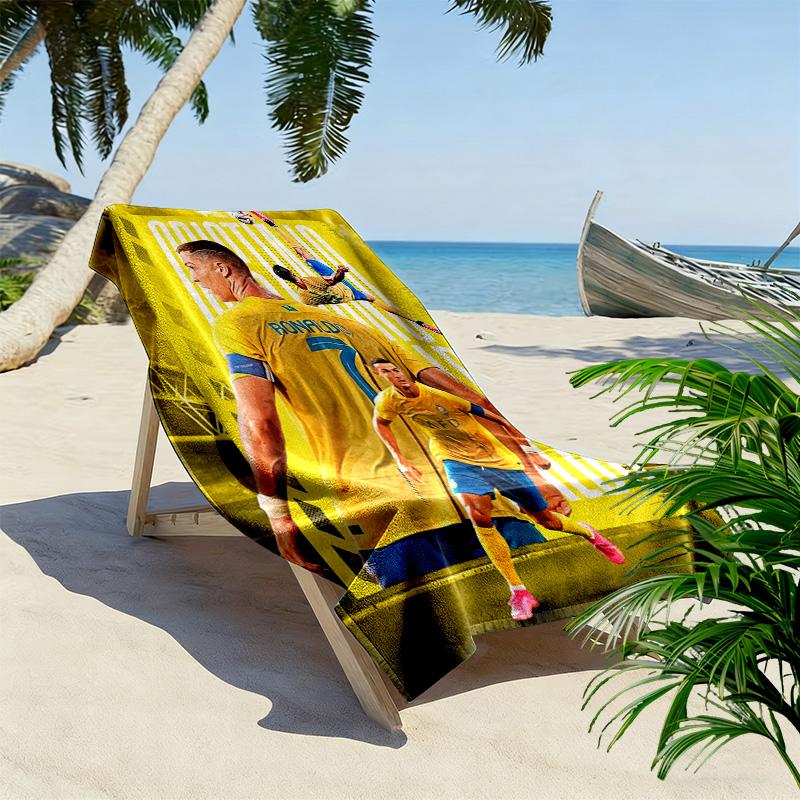 Cristiano Ronaldo: Legend Blue beach towel Outdoor camping Portable for travel Absorbent bath towel quick-drying swim towel Outdoor pool towel