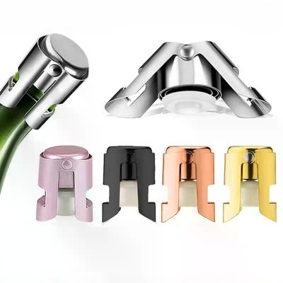 1pc Wine Bottle Stopper Wine Beer Bottle Cork Plug Stainless Steel Champagne Sparkling Stopper Bar Tools 1PC Sealing Bottle Cap