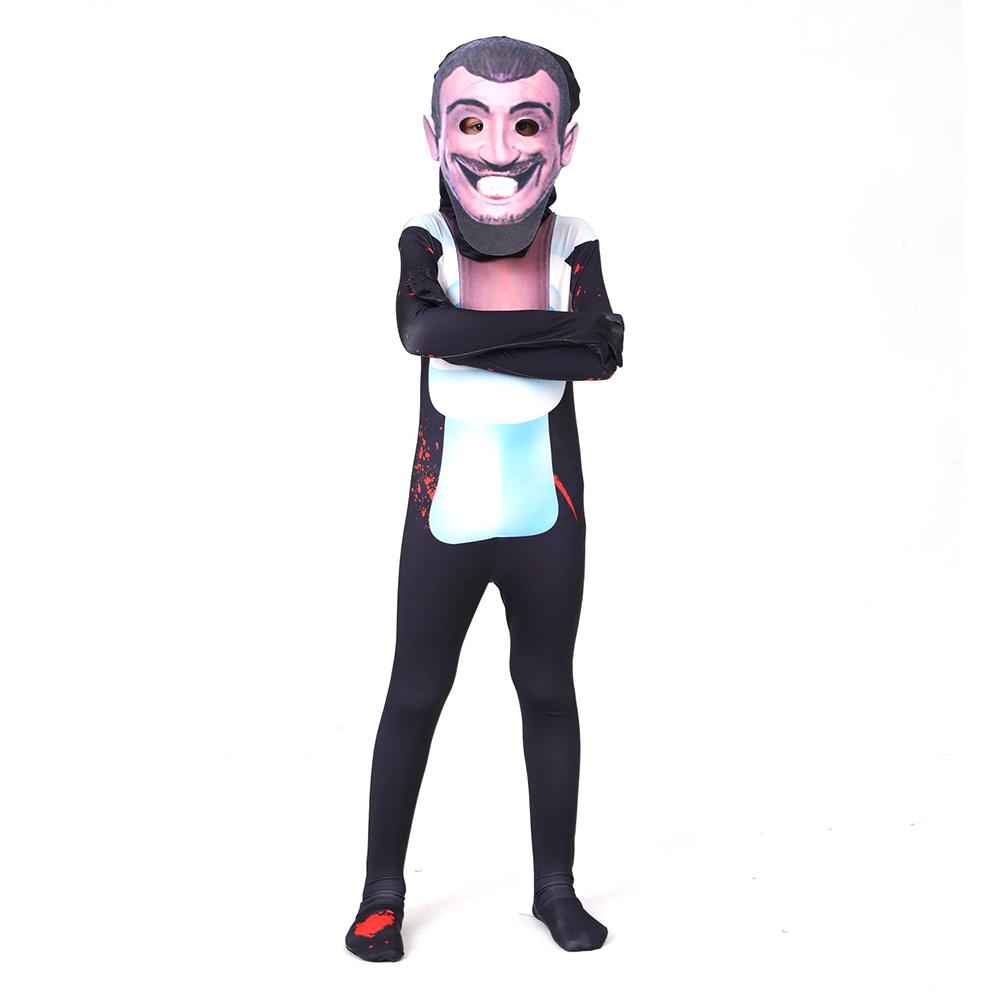 Gioco Skibidi Toilette Cameraman Telecamera Altoparlante TV Uomo Toilette Tuta Bambini Adulti Copricapo Tuta Costume di Halloween