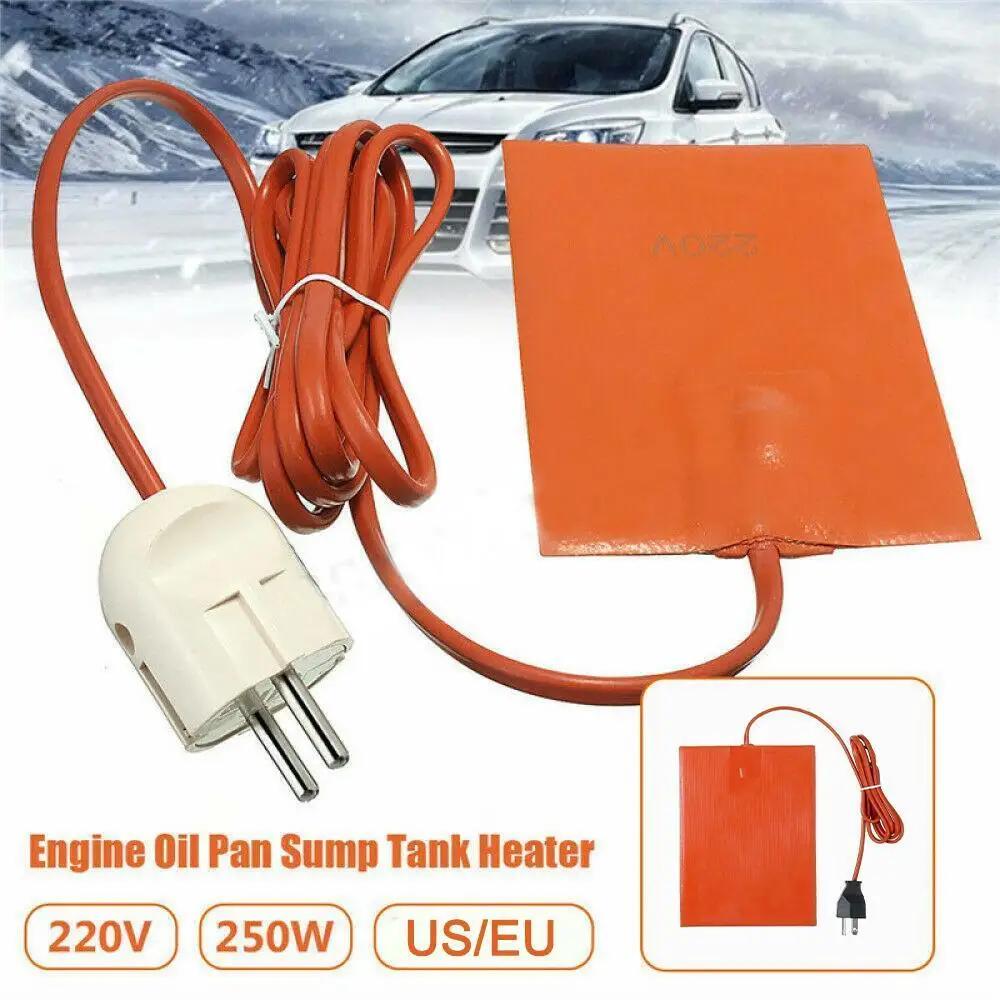 Car Engine Oil Pan Sump Tank Heater Plate Silicone Heating Pad US/EU Plug Rubber Heat Mat Heated Bed Plate Flexible Waterproof