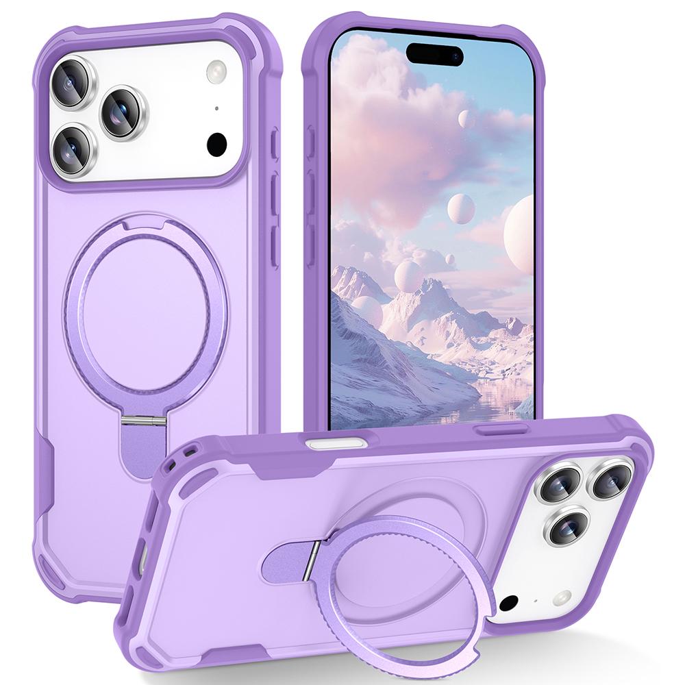 For iPhone 17 Pro Case Compatible with MagSafe Kickstand TPU+PC Shockproof Phone Back Cover
