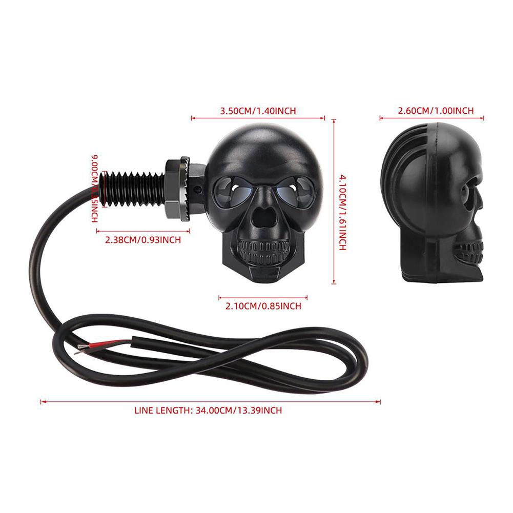 2PCS Motorcycle LED Skull Shape Waterproof Fog Light Auxiliary Turn Signal Light Taillight LED Indicator Light