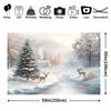 1 pack Christmas-themed background fabric featuring a scene of pine trees and elk made of durable polyester.ZL