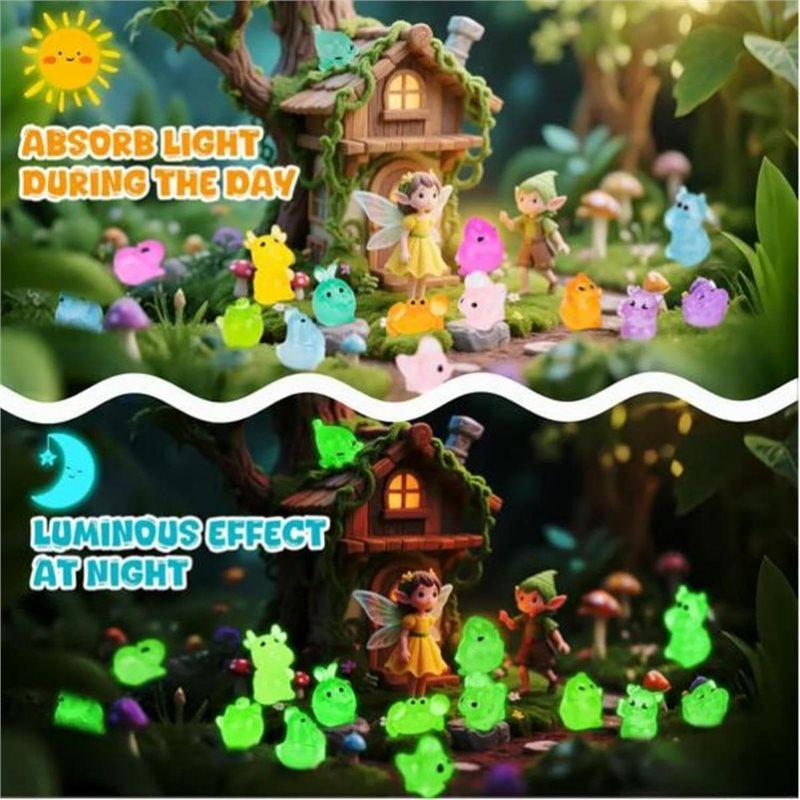 Mini Resin Models Glow In The Dark Animal 100Pcs For Fairy Garden Accessory Set-Mystery Blind Bag