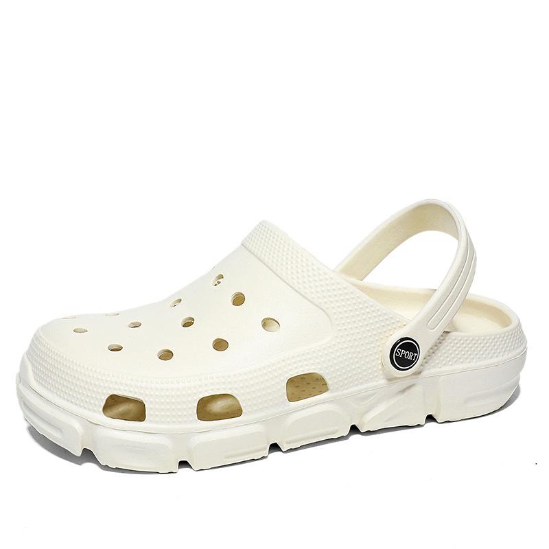 

Summer new solid color simple hole shoes home outdoor two wear casual shoes teenagers hollow breathable lazy shoes 45