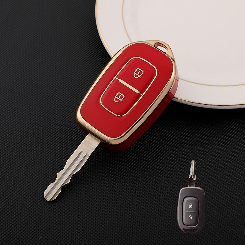 2 düğme TPU Araba Uzaktan Anahtar Fob Kapak Kılıf Renault Kwid Trafik Sembolü Dacia Sandero Logan Duster 2016 2017 2018 Kabuk