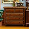 Realistic 1/12 Miniature Dresser Chestnut Wooden Cabinet With Drawers For Dollhouses Bedroom Retro Decors Accessories