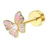 Bobisty 1PC Cartilage Earring Stud for Women Surgical Steel Flat Back Earrings Hoop Flower Snake Shape Helix Piercing Jewelry
