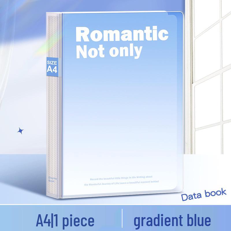 A4 Morandi Data Book: Transparent Inner Page Multi-Layer PP Folder for Office File Storage.