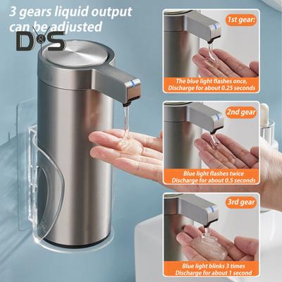 Automatic Induction Soap Dispenser 304 Stainless Steel Body 3-Speed Adjustable TYPE-C Charging Touchless Electric Soap Dispenser