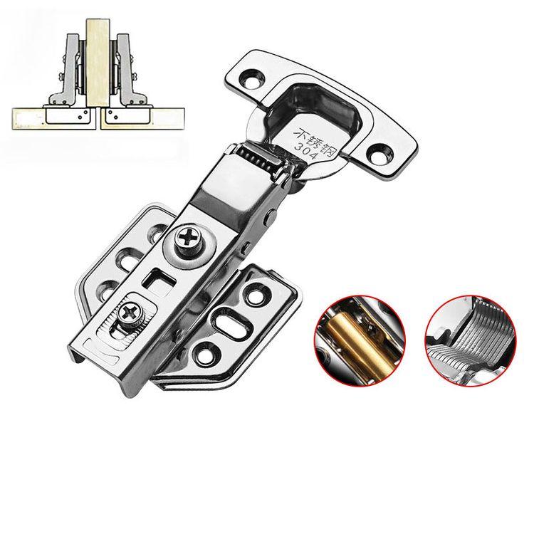 Factory Direct 304 Sales Stainless Steel Hydraulic Hinges Fixed Silent Hardware Pipe Hinges Wooden Door Hinges