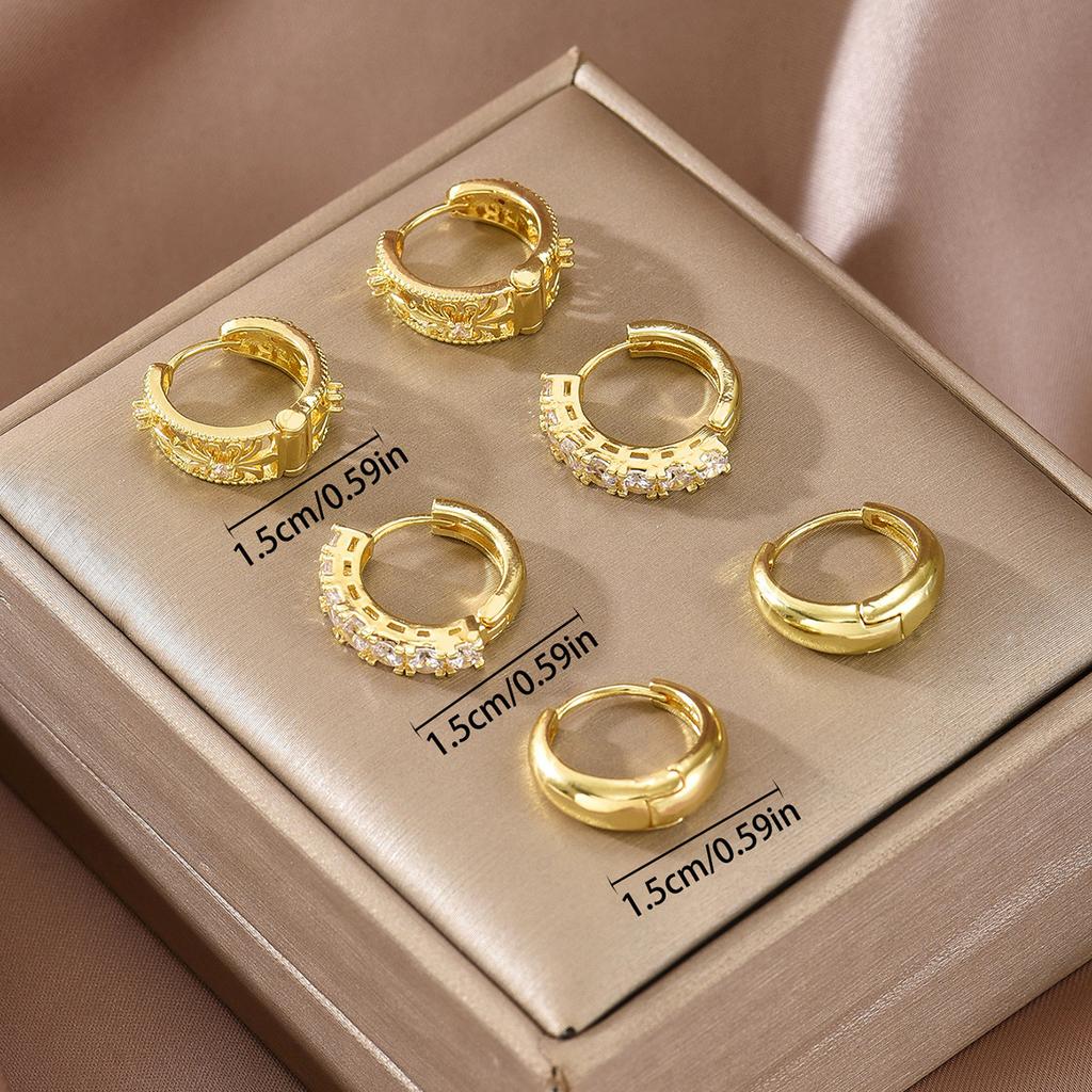 Geometryczne kolczyki z cyrkoniami dla kobiet