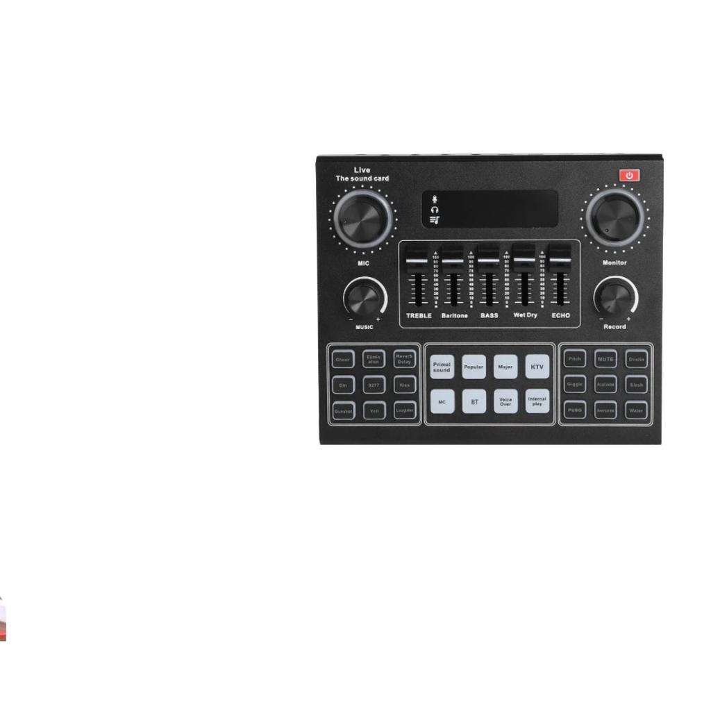 Live Streaming Sound Card with Voice Changer Microphone - Compatible with PC & Mobile Phone, Multiple Sound Effects Optional