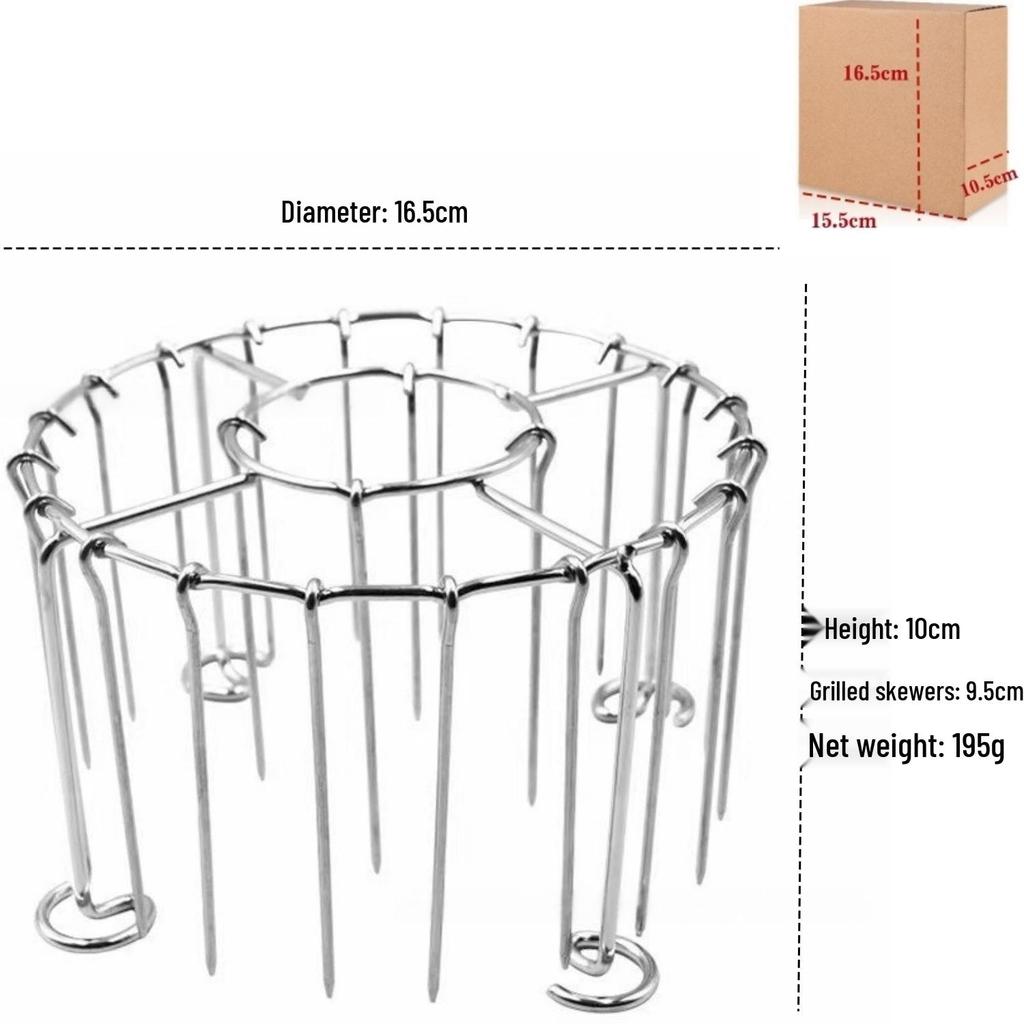 304 Stainless Steel 24-Pin Vertical Skewer Rack for Air Fryers and Ovens
