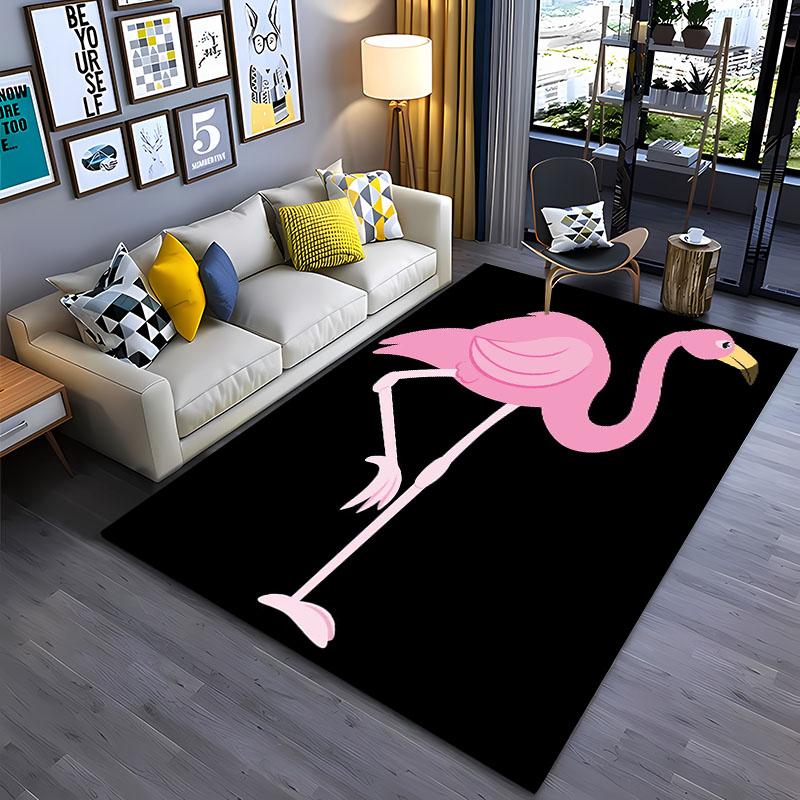 HD Printing Pink Flamingo Large Area Carpets for Home Living Room  Kids Bedroom Sofa Doormat Kitchen Floor Rugs Anti-slip  Decor