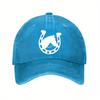 Horse Head Horseshoe Graphic Baseball Cap Cotton Adjustable Casual Outdoor Sporty Unisex Hat