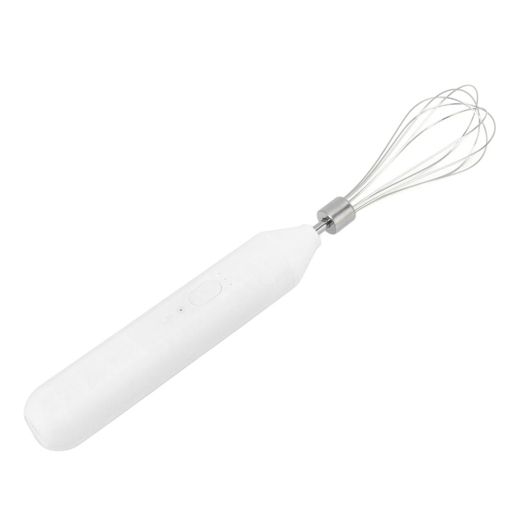 Electric Egg Beater Handheld USB Charging Milk Frother Portable Cordless Drink Mixer with Stainless