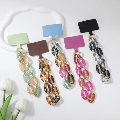 Handmade Colorful Patch Phone Strap Universal Acrylic Lanyard with Chunky Mobile Phone Charm Accessories Chain