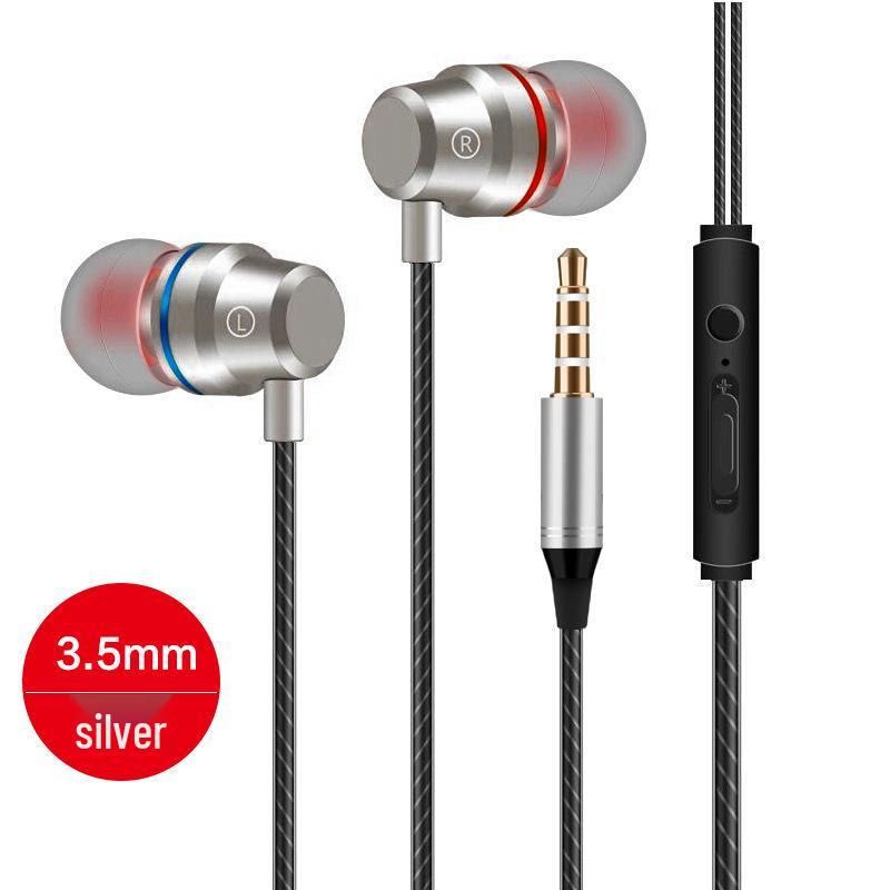 Type-C Red & Blue Circle In-Ear Metal Earphones with Mic & Volume Control, 3.5mm Universal Fit