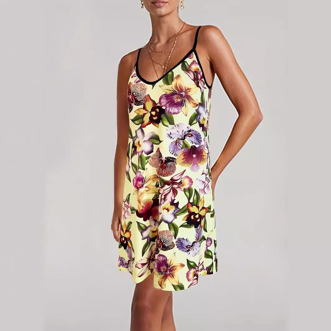 

Женское повседневное платье с принтом, свободное летнее платье-сарафан XXL жёлтый