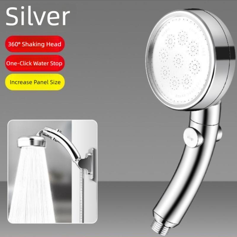 High Pressure Shower Head With One-key Stop Button Adjustable Water Saving Handheld Showerhead Universal Bathroom Spray Nozzle