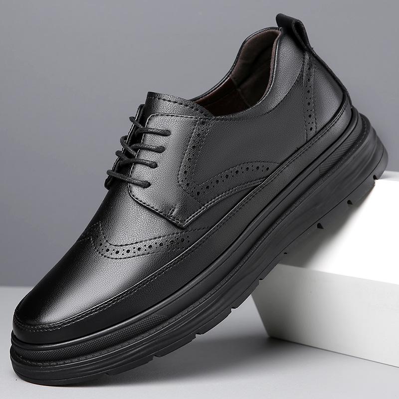 Модная обувь броги с резьбой для мужчин — фото 7