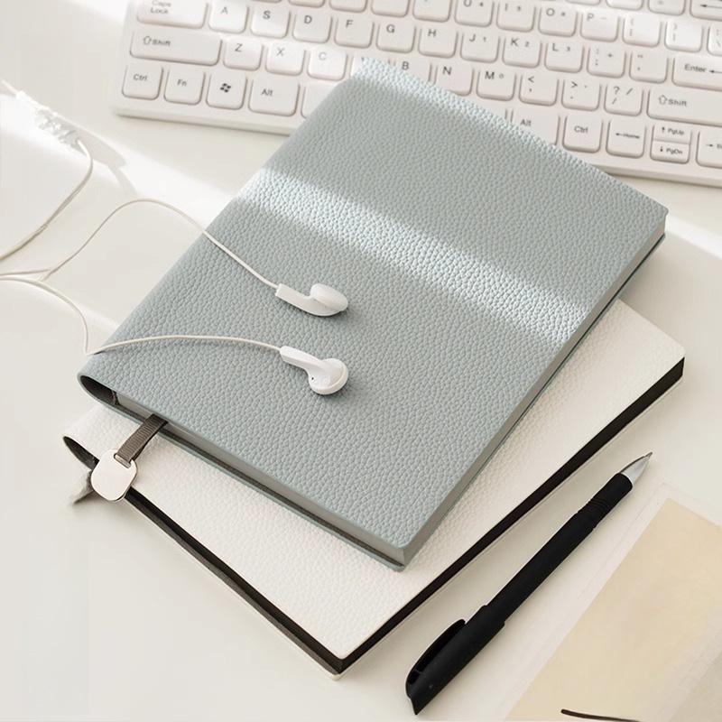 New Lychee Grain A5 Faux Leather Business Notebook Set, Thick Soft Cover, Practical for Everyday Use