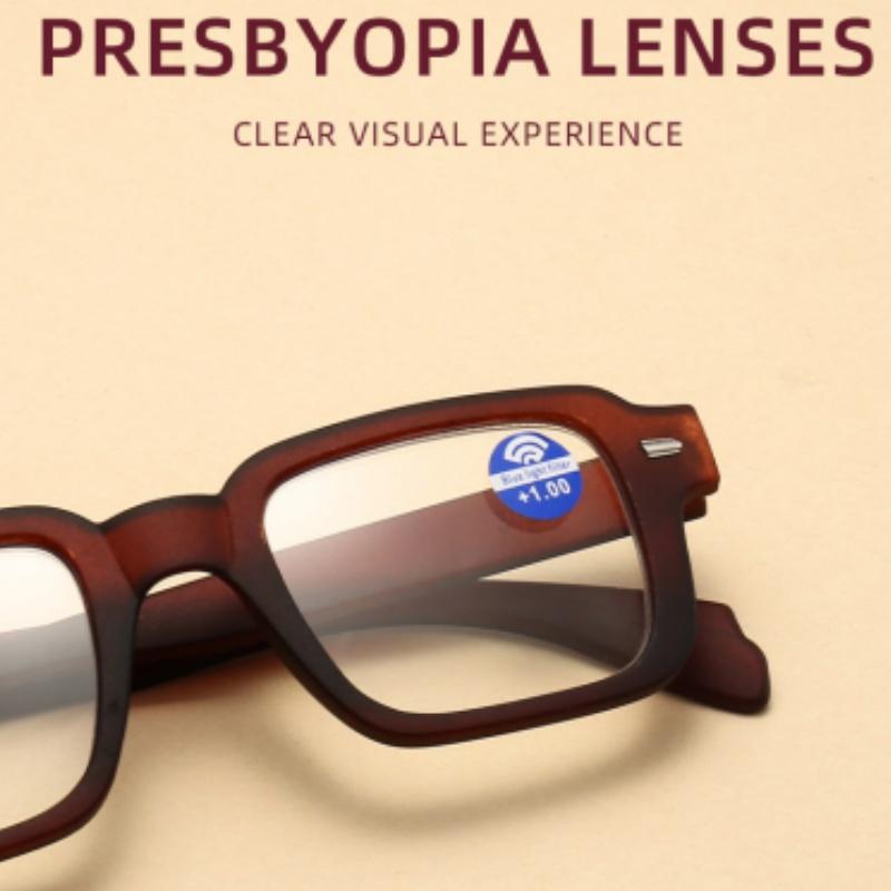 Men Square Reading Glasses Women Green Anti-Blue Light Reading Glasses Eye Protection Presbyopia Eyeglasses +1.0 +1.5 To +4.0