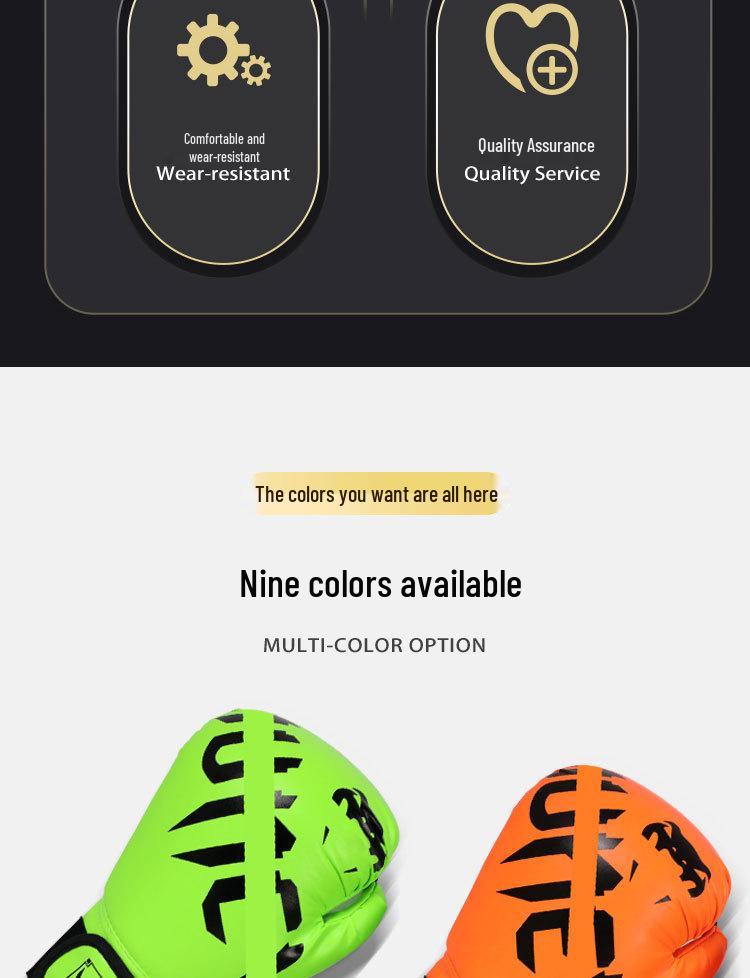 Customizable Boxing and Sanda Gloves for Adults and Children, Plus Professional Training Gloves and Fitness Equipment.