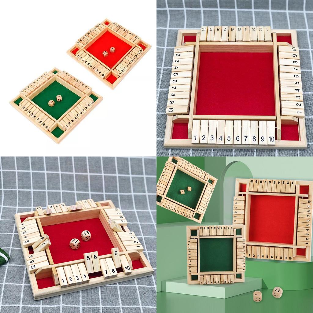 Classic Wooden Four-sided Number Flip Game Fun For Adults Children Perfect For Ktv Parties
