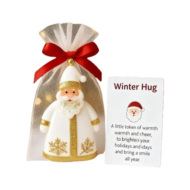

Recycled Paper Santa Pocket Gift Hanging Craft Holiday Decorations For Indoor Christmas Party Setups Accessory белого золота