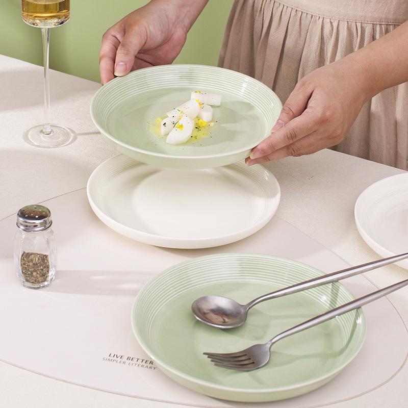 Französisches Tafelgeschirr und Geschirrset, Keramik-Reisschüssel, Neue hochwertige Nudelschüssel-Platte, Gemüseteller, Weißes Porzellan