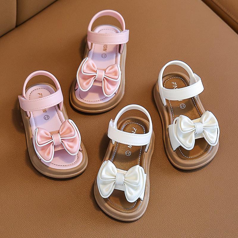 Kinder Prinzessin Sandalen Neu Sommer Rutschfeste Weiche Sohle Mädchen Große Kinder Schleife Mädchenschuhe Baby Strandsandalen