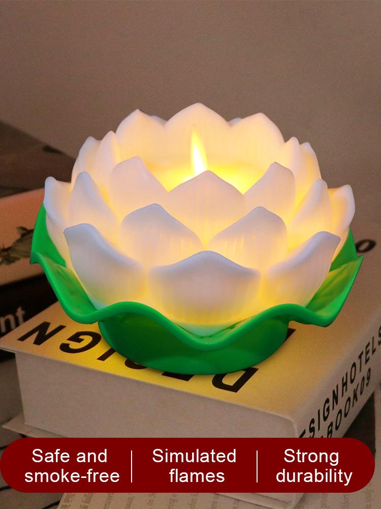 Lotus Flower Night Light Battery Operated Flickering Flame LED Lotus Flowers Lamp Romantic Creative Simulation Lotus Light