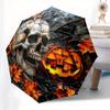 Halloween Skull & Pumpkin Stained Window DecorationUmbrella, PortableFold Compact Umbrella for Men & Women Gift