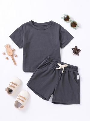Hot Summer Boys & Girls Outfit Toddler Cotton Short Sleeve Pants Set Casual Everyday Wear