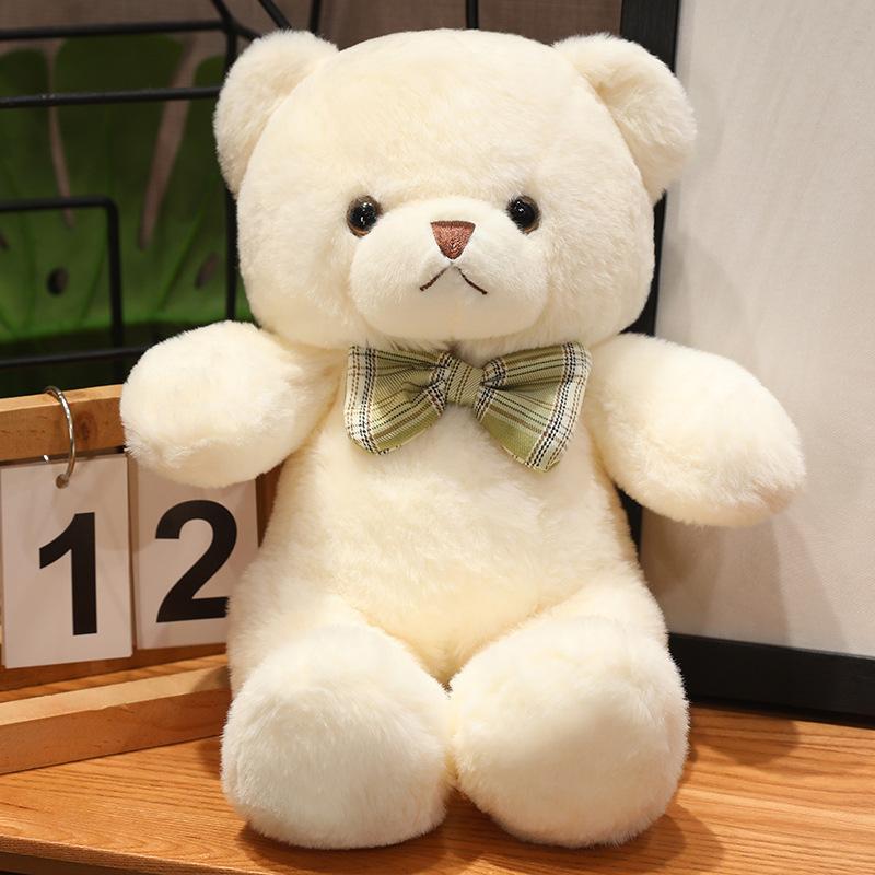 

Kawaii Colorful Bow Tie Bear Doll Plush Toy 30CM Hug Bear Doll Birthday Gift Pillow Teddy Bear Home Living Room Bedroom 30cm