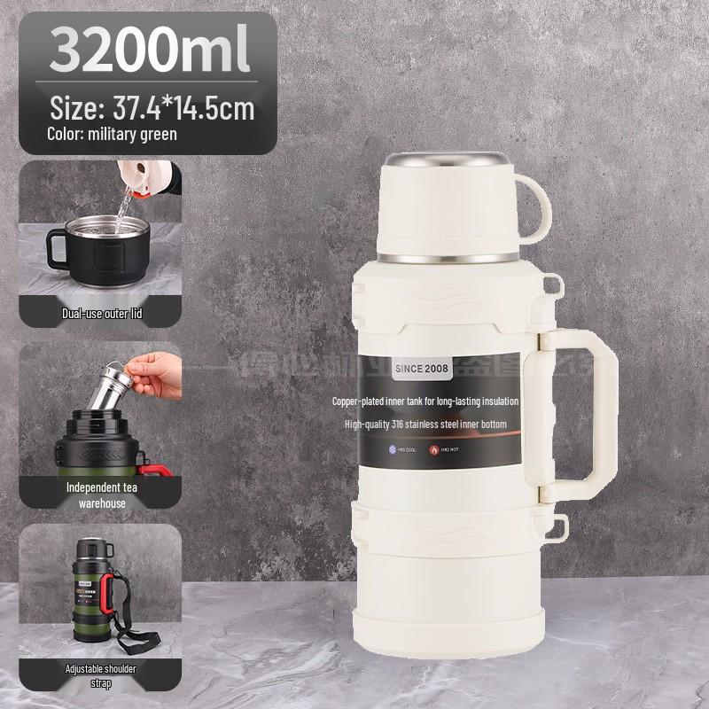 Large Capacity Outdoor Thermos 316 Stainless Steel Portable Warm Kettle for Car or Student Use