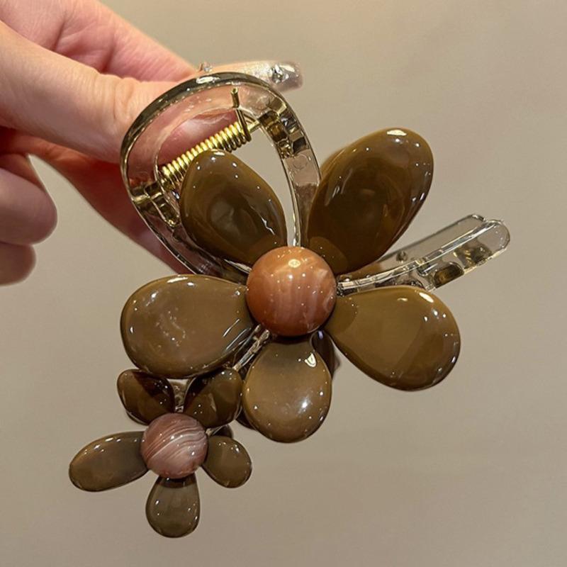 2025 New Korean Jelly Color Flower Heart Hair Claws Sweet Rhinestone Hair Clips Irregular Shark Hairpins Hair Accessories Headwear