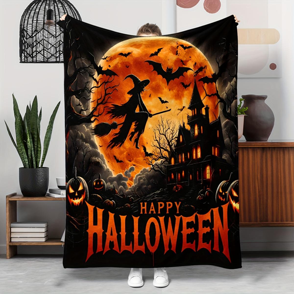 

1pc Halloween themed blanket polyester fabric machine washable suitable for bedroom and living room decoration 75x100cm