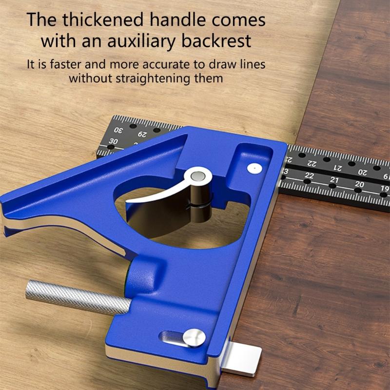 Aluminum Multiple Function Combination Square with Positioning Holes Accuracy Measuring Tool 300mm for Woodworking