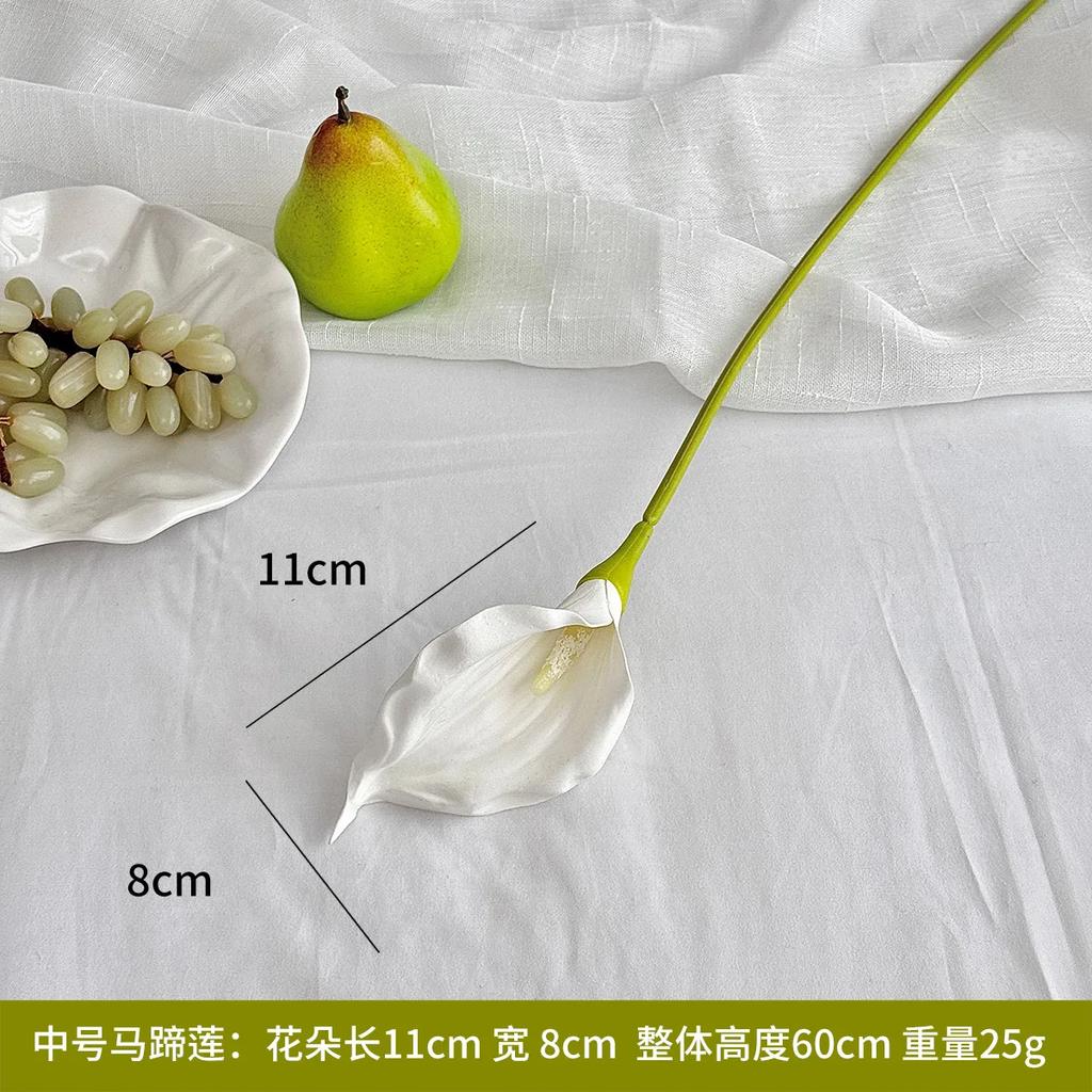 10Pcs Artificial EVA White Calla Lily Flowers Wedding Decor Bridal Bouquet Fake Hoonlily Flowers Home Decoration Party Floral